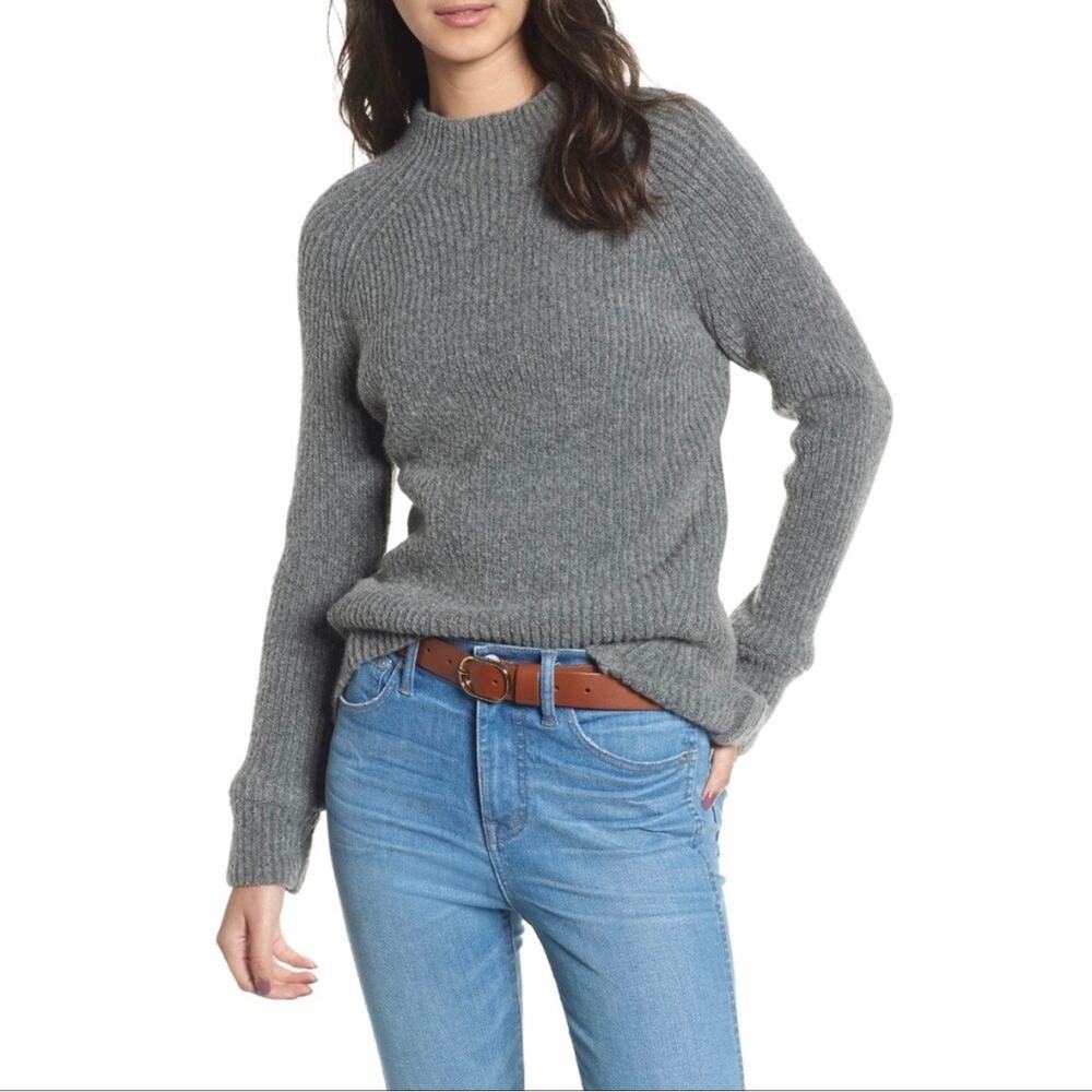 Madewell Northfield Mockneck Sweater Gray size Small
